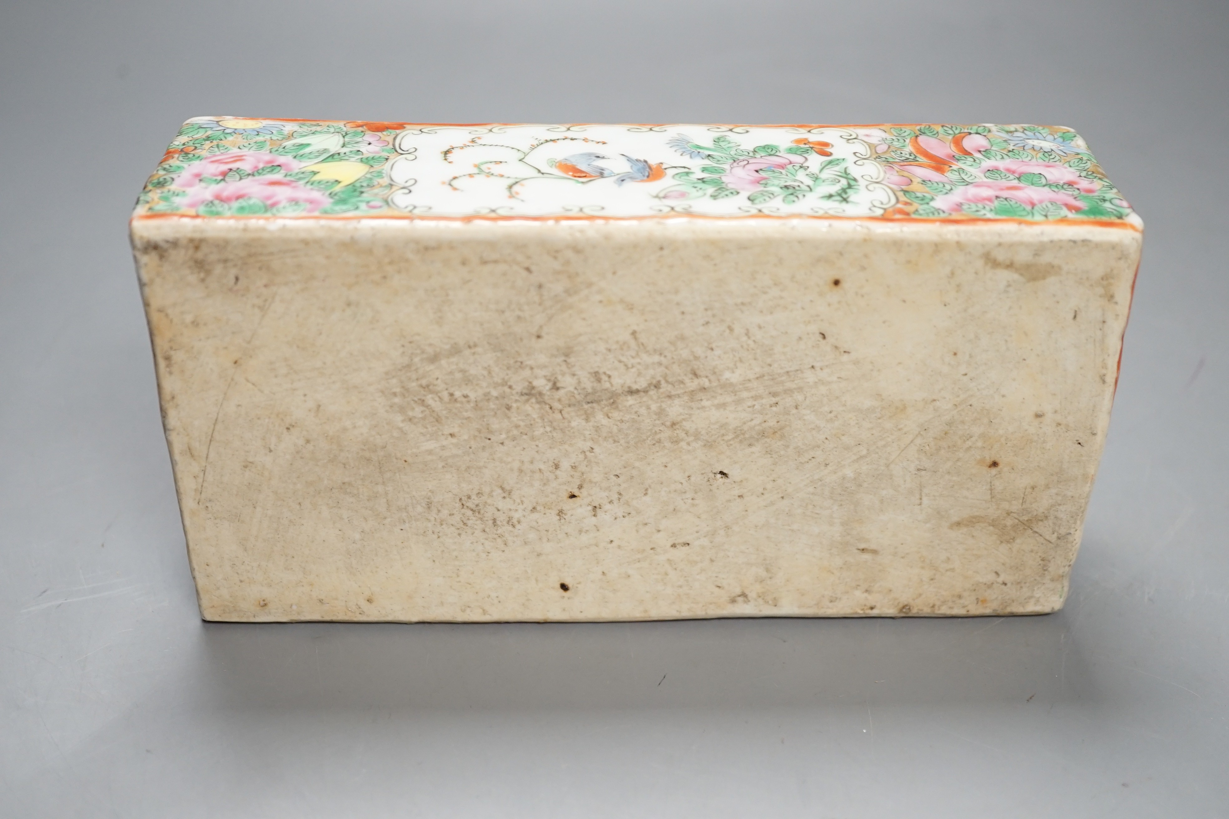 A 19th century Chinese famille rose pen box 18cm